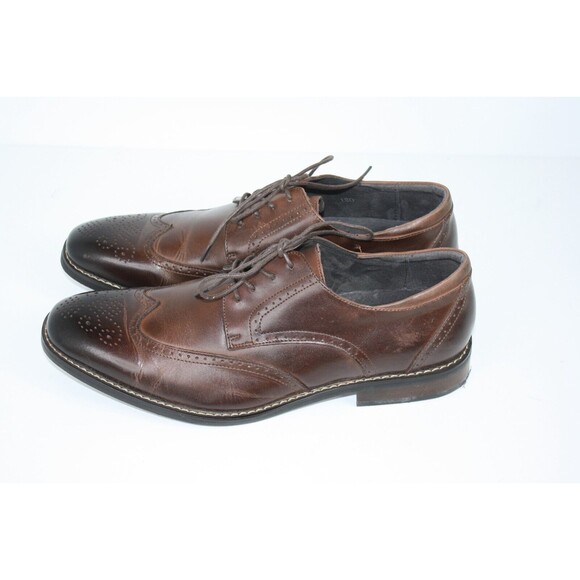 Joseph Abboud Wingtip Oxford Brouge Chestnut Leather Men\'s Dress Shoes sz 12D main image 4